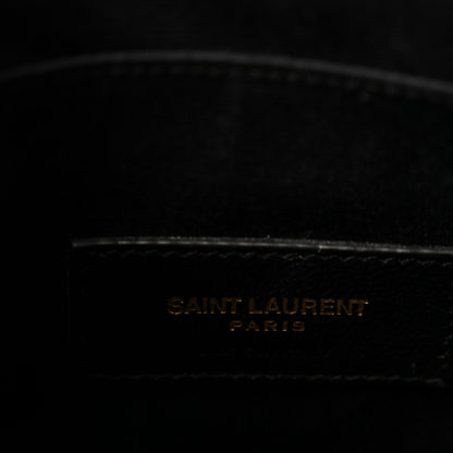 Saint Laurent Grain De Poudre Chevron Monogram Bill Pouch Black Black 6 of 9