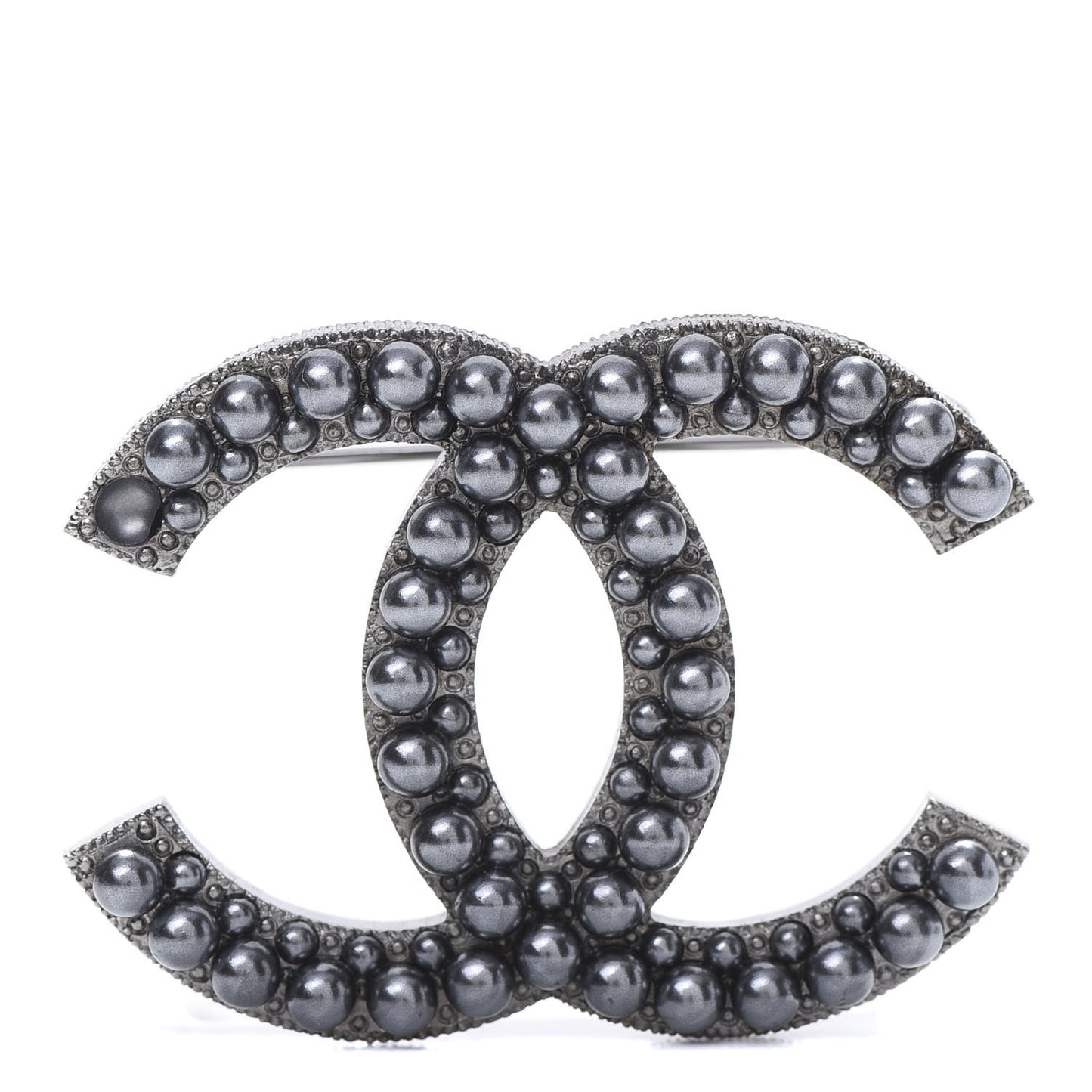 Ruthenium Pearl CC Brooch Dark Grey