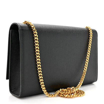 Saint Laurent Grain De Poudre Medium Classic Monogram Kate Satchel Black 3 of 12