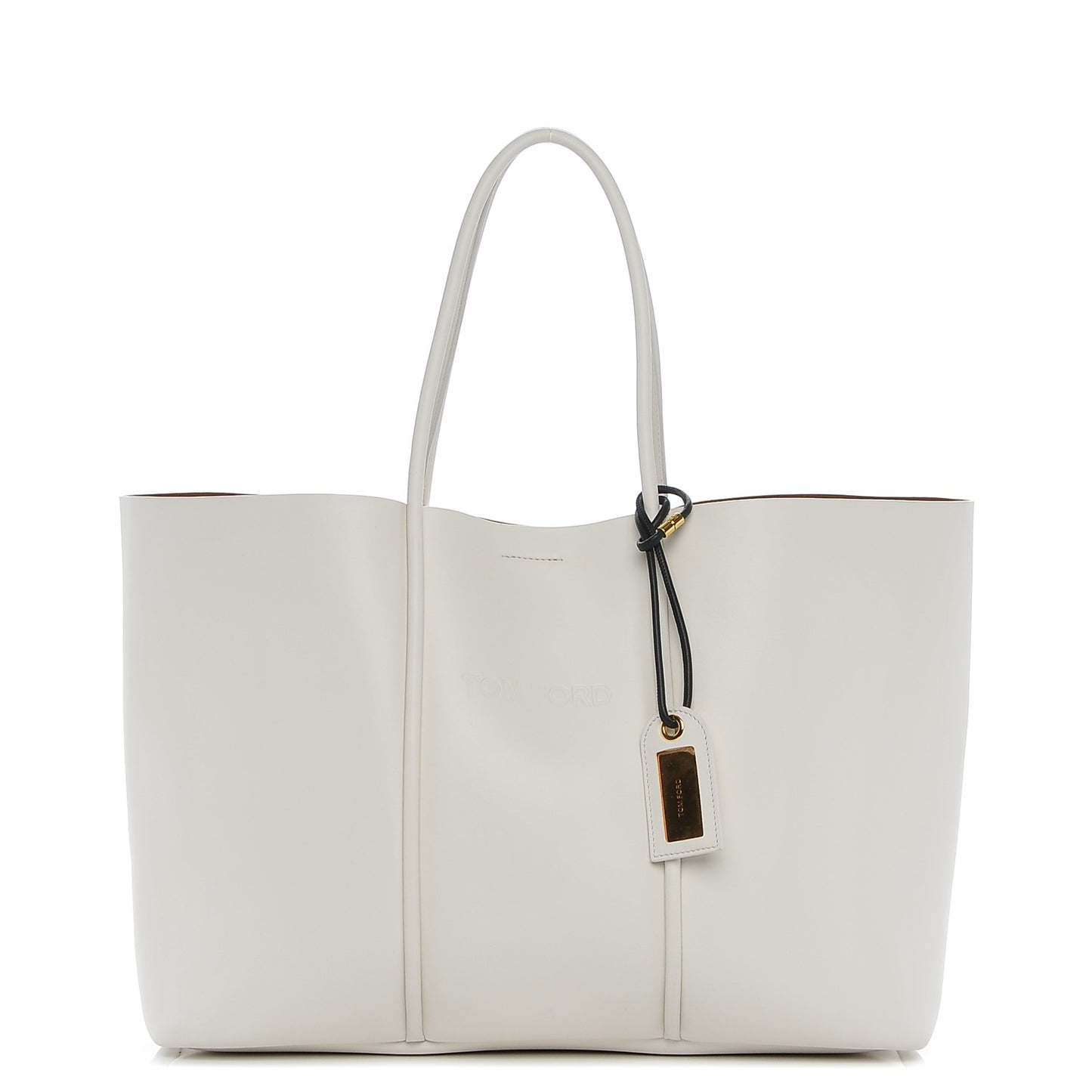 Calfskin Tubo Horizontal Tote Chalk