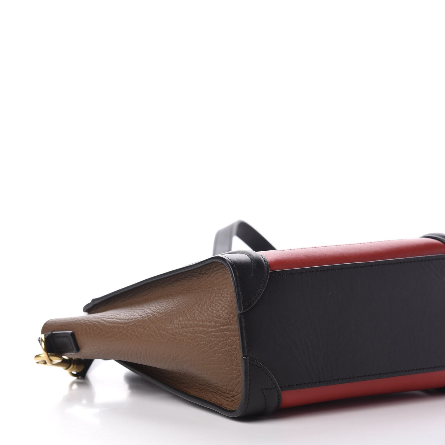 Calfskin Bullhide Nano Tri-Color Luggage Bright Red