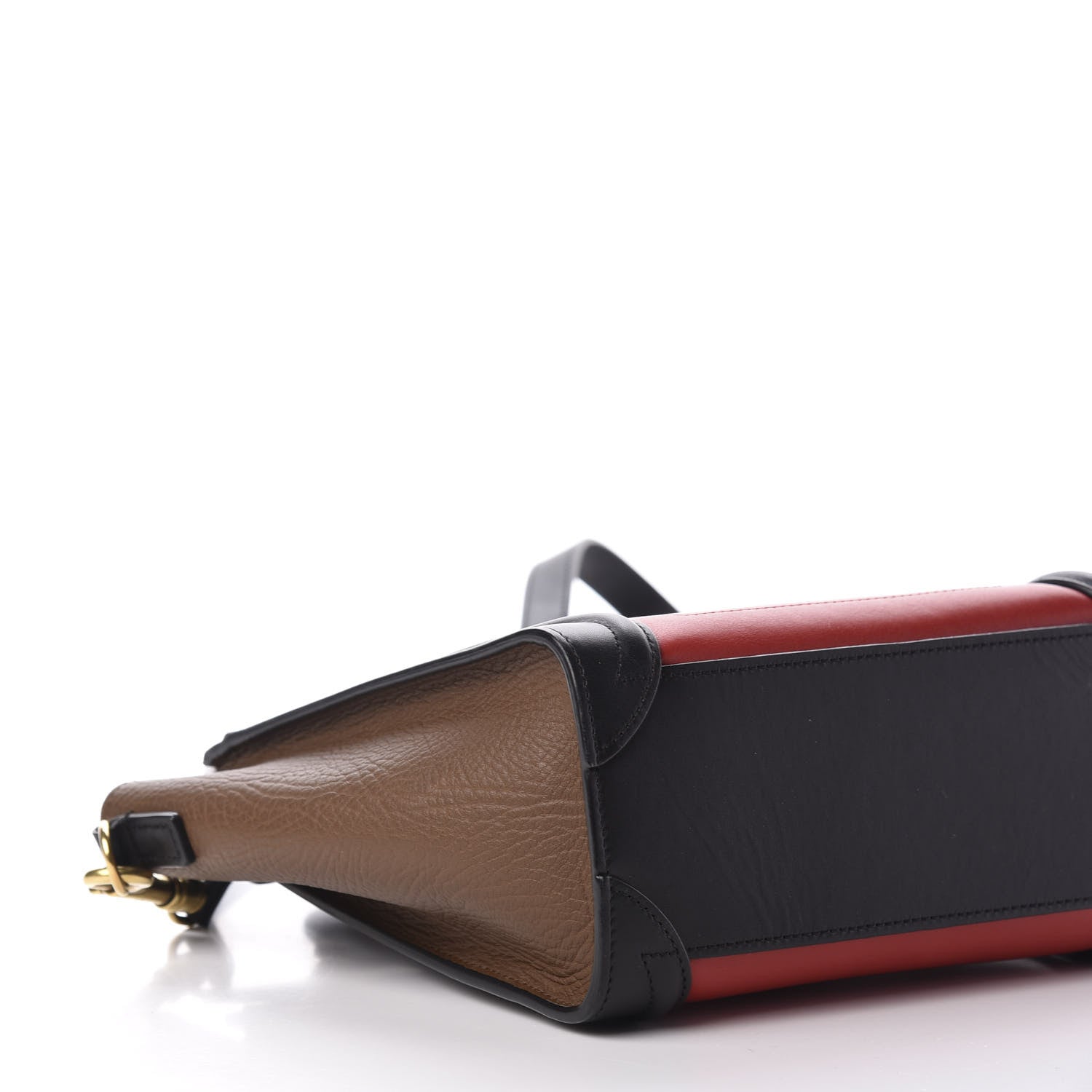 Celine Calfskin Bullhide Nano Tri-Color Luggage Bright Red 7 of 9