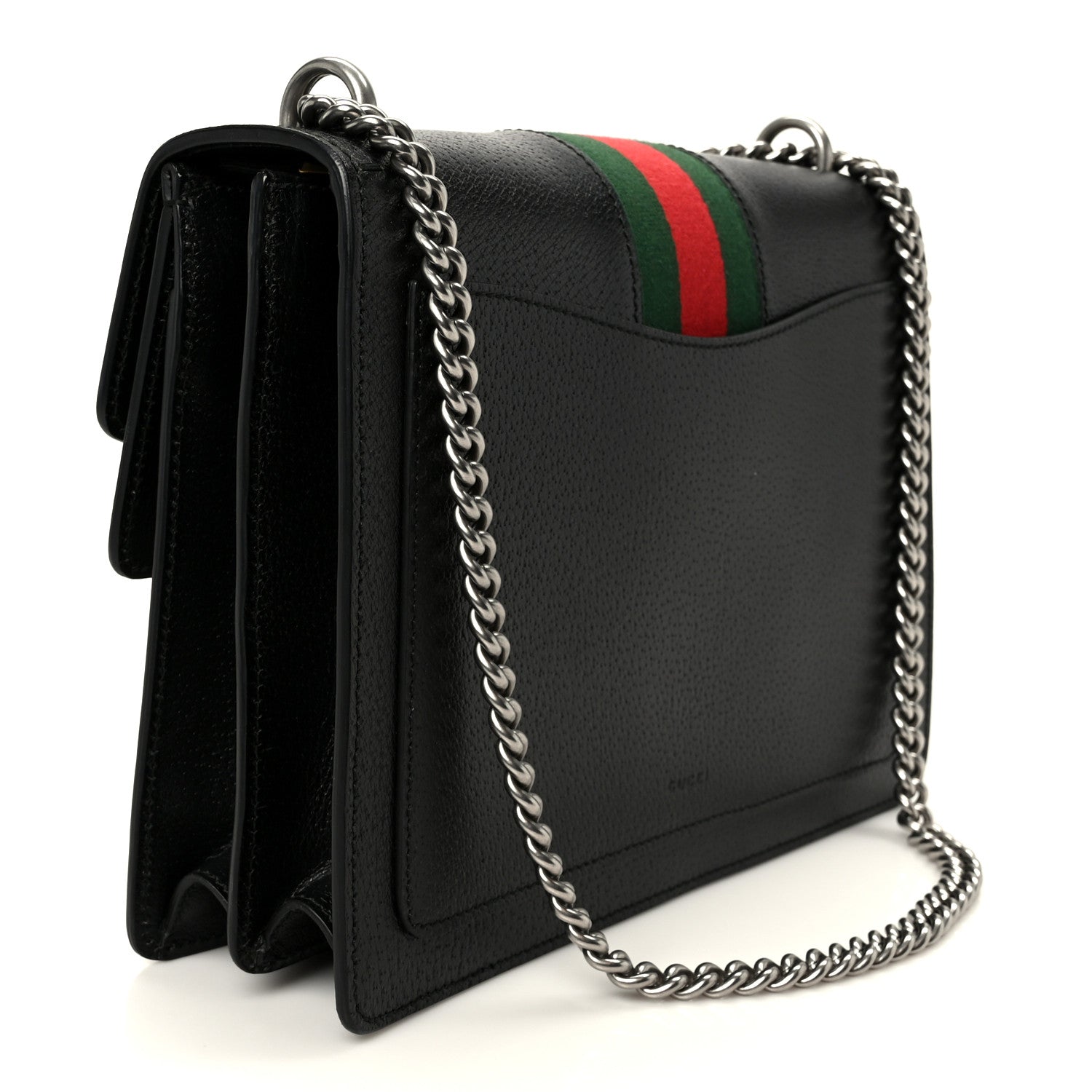 Gucci Calfskin Web Medium Dionysus Shoulder Bag Black 3 of 12