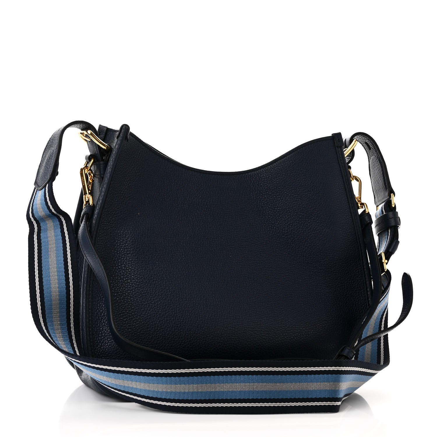 Prada Vitello Daino Hobo Messenger Bag Baltico 3 of 9