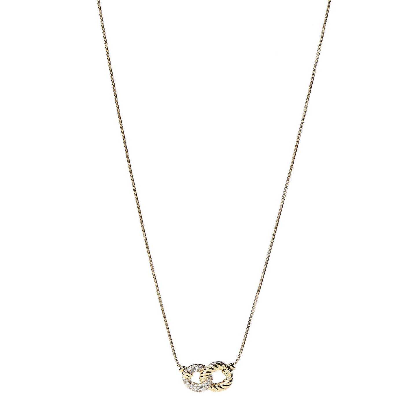 18K Yellow Gold Diamond Pave Extra-Small Belmont Pendant Necklace