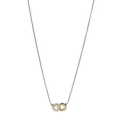 David Yurman 18K Yellow Gold Diamond Pave Extra-Small Belmont Pendant Necklace 1 of 7