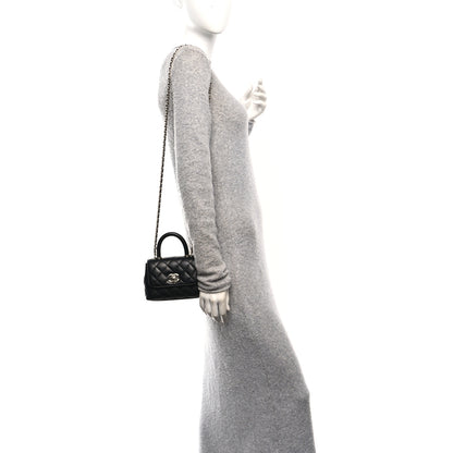 Chanel Caviar Quilted Coco Handle Clutch With Chain Black 2 of 10