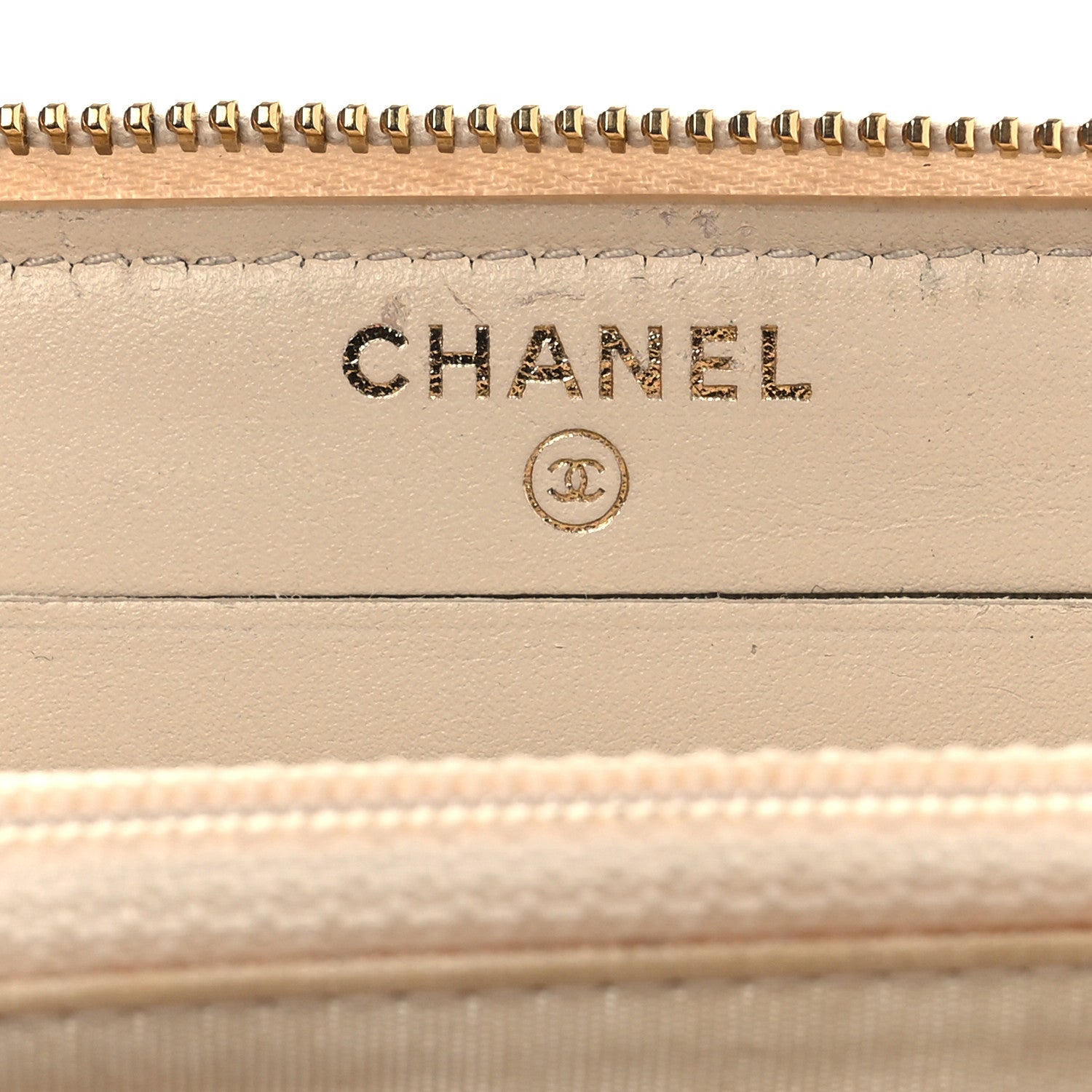Chanel Lurex Canvas Deauville Medium Zip Around Wallet Beige 6 of 10
