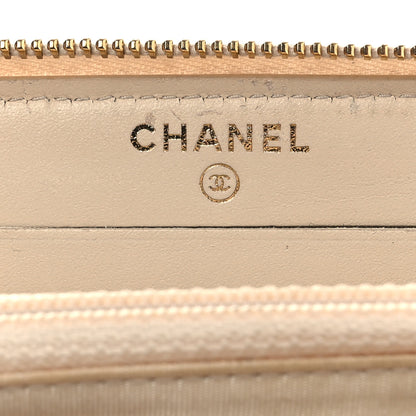 Chanel Lurex Canvas Deauville Medium Zip Around Wallet Beige 6 of 10
