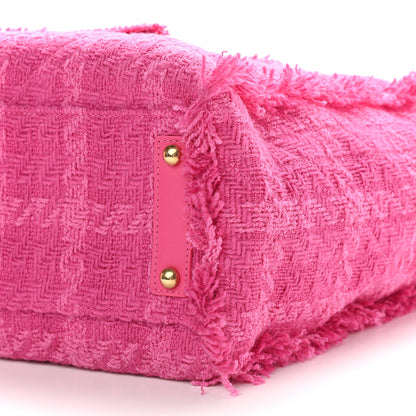 Chanel Wool Tweed Large Zipped Shopping Tote Pink 9 of 9