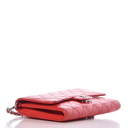 Chanel Lambskin Quilted Wallet on Removable Chain Red 4 of 13