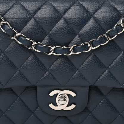Chanel Caviar Quilted Medium Double Flap Navy 8 of 13