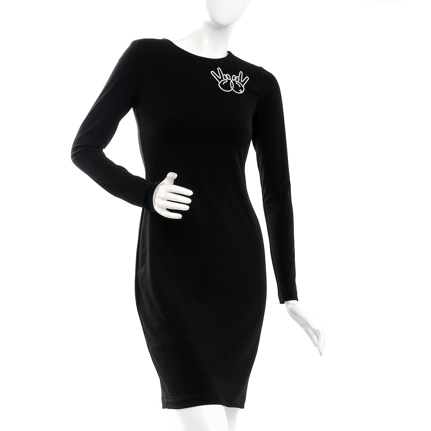 Strass Crystal Peace Sign Emoji Brooch Silver