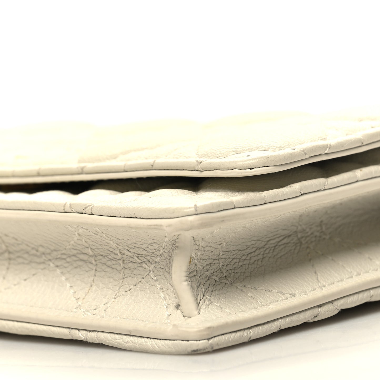 Supple Calfskin Caro Pouch with Chain Latte