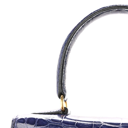 Hermes Shiny Alligator Mini Kelly Sellier 20 Bleu Roi 12 of 16