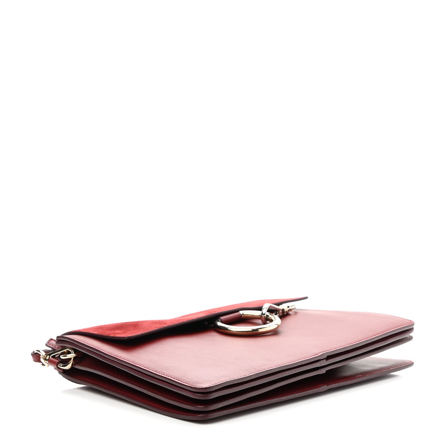 Calfskin Suede Medium Faye Shoulder Bag Plum Purple