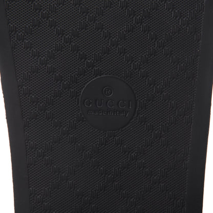 Gucci Rubber Web Mens Pool Slide Sandals 13 Black Mystic White Hibiscus Red Marine 6 of 8