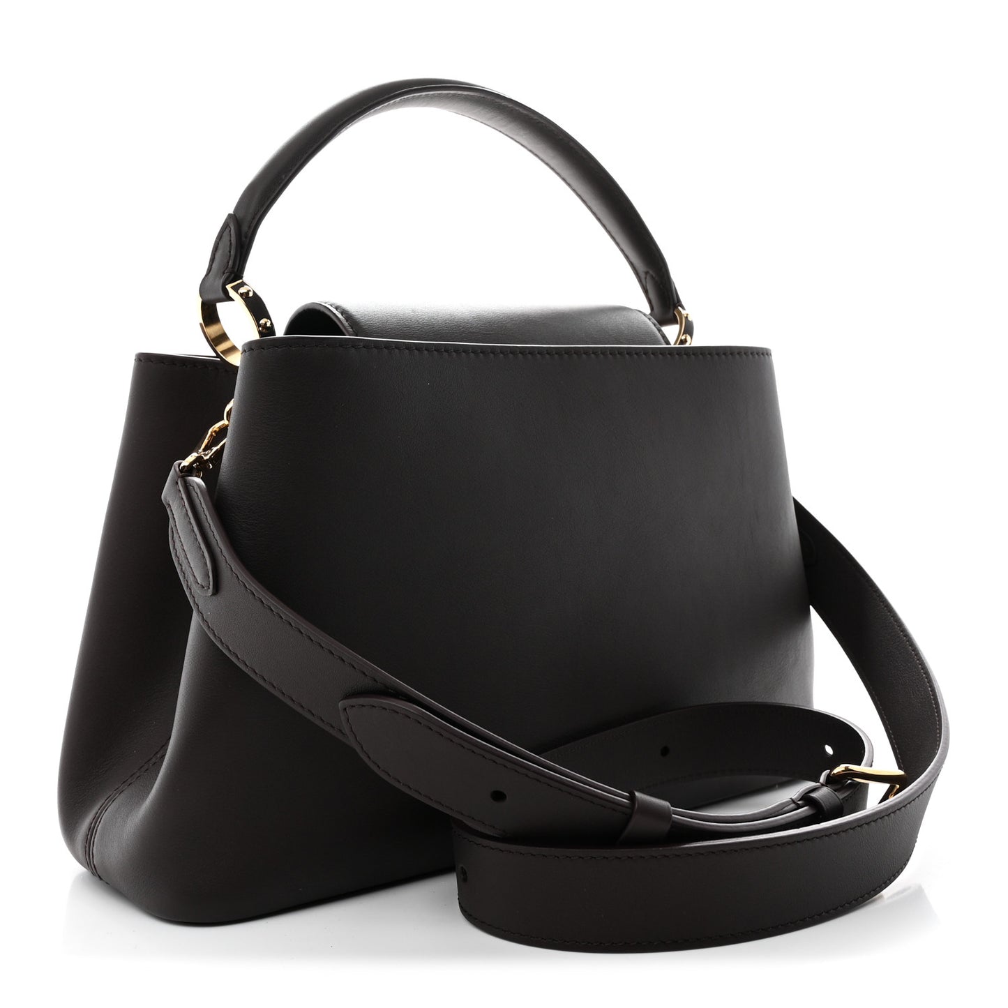 Smooth Calfskin Capucines MM Souple Chocolate