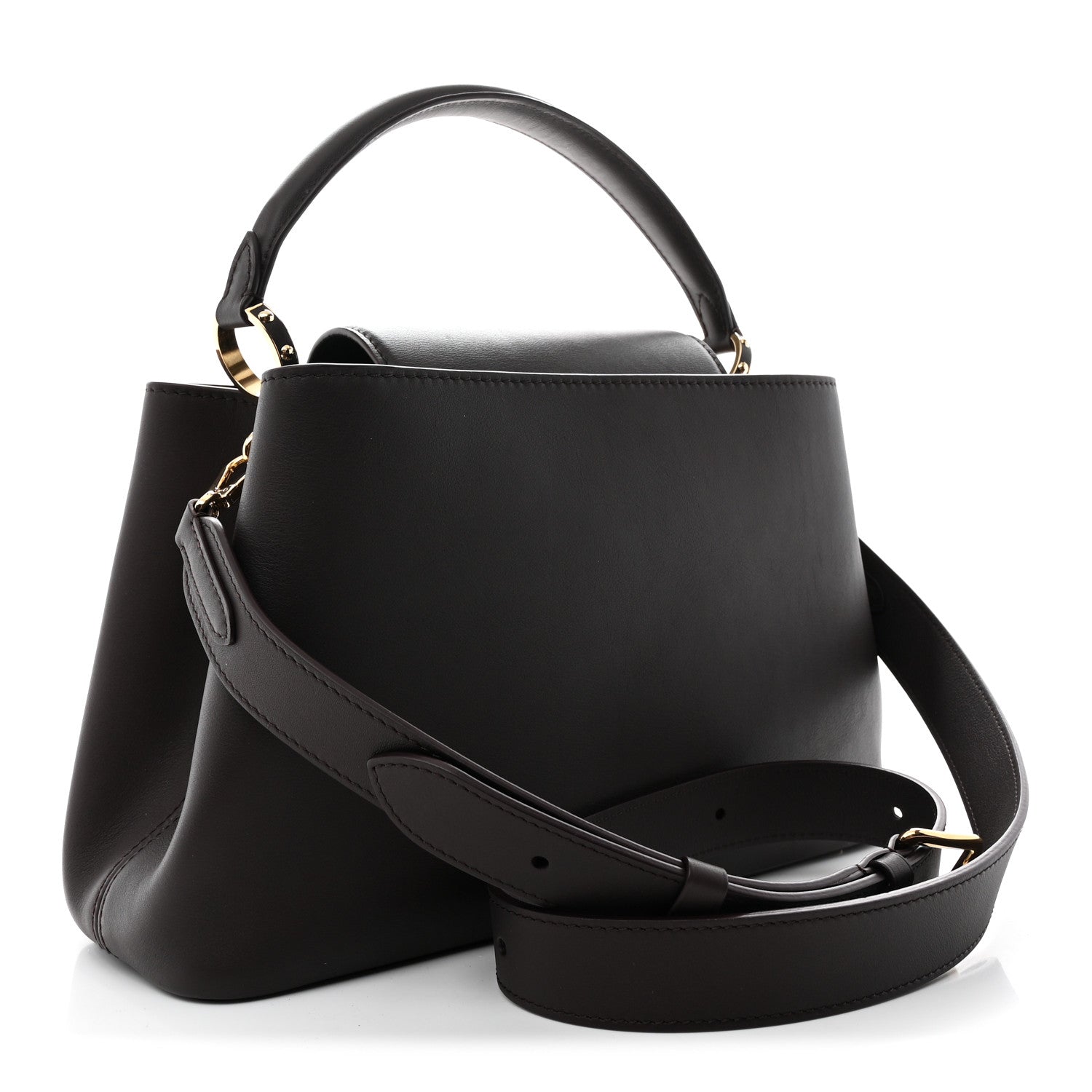 Louis Vuitton Smooth Calfskin Capucines MM Souple Chocolate 3 of 11