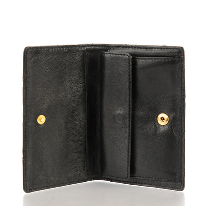 Chanel Calfskin Diamond Stitched Card Holder Wallet Black 5 of 7