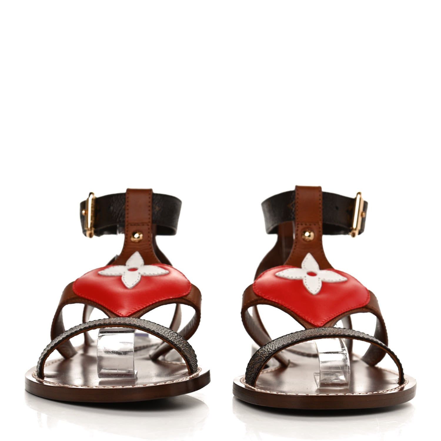 Louis Vuitton Calfskin Game On Playful Flat Sandals 37.5 Brown 2 of 10