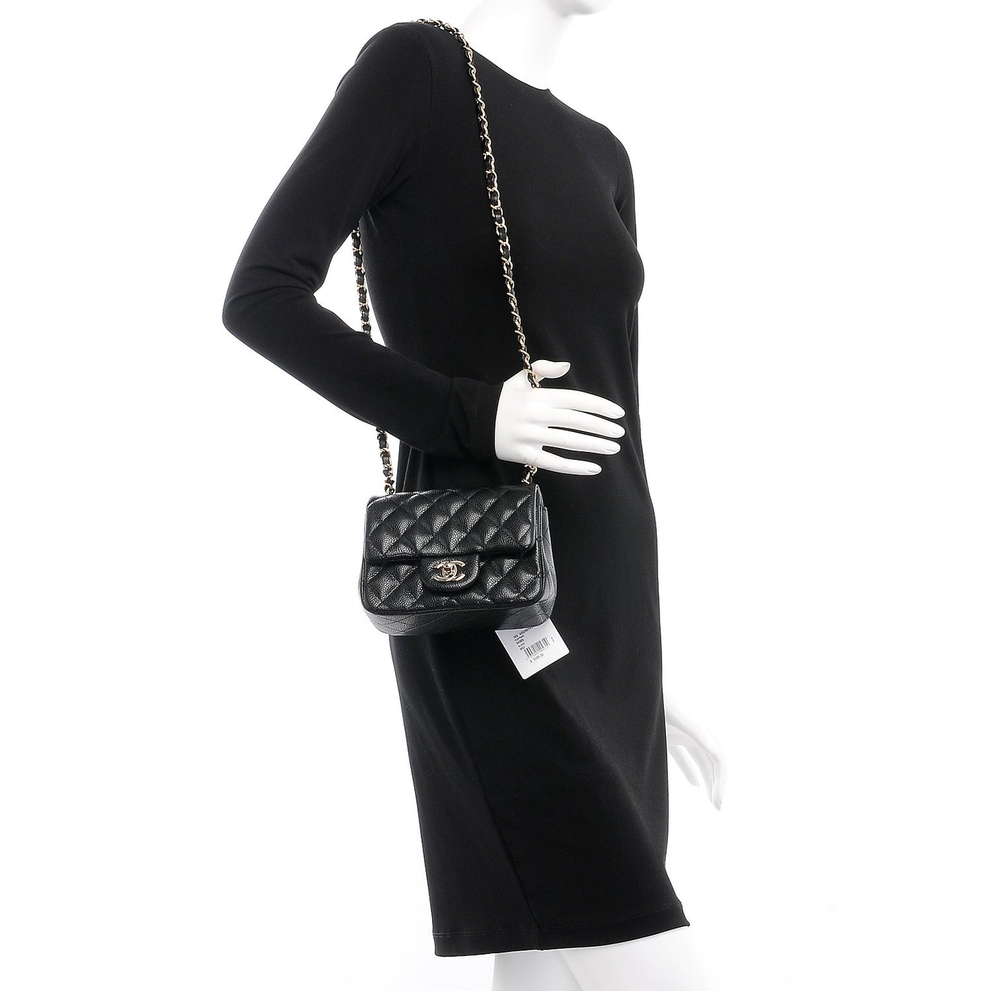 Caviar Quilted Mini Square Flap Black