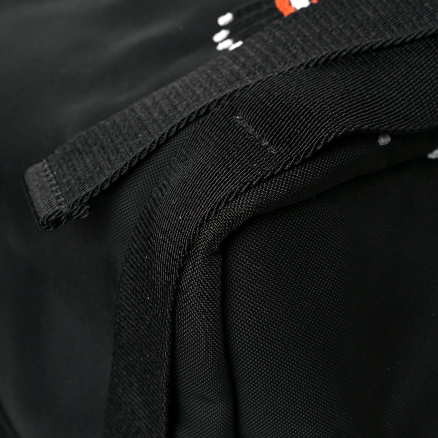 Nylon Embroidered Beaded Backpack Black Multicolor