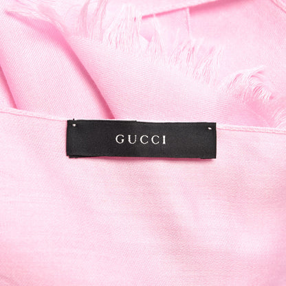 Gucci Wool Silk GG Monogram GGNat Scarf Rose 5 of 5