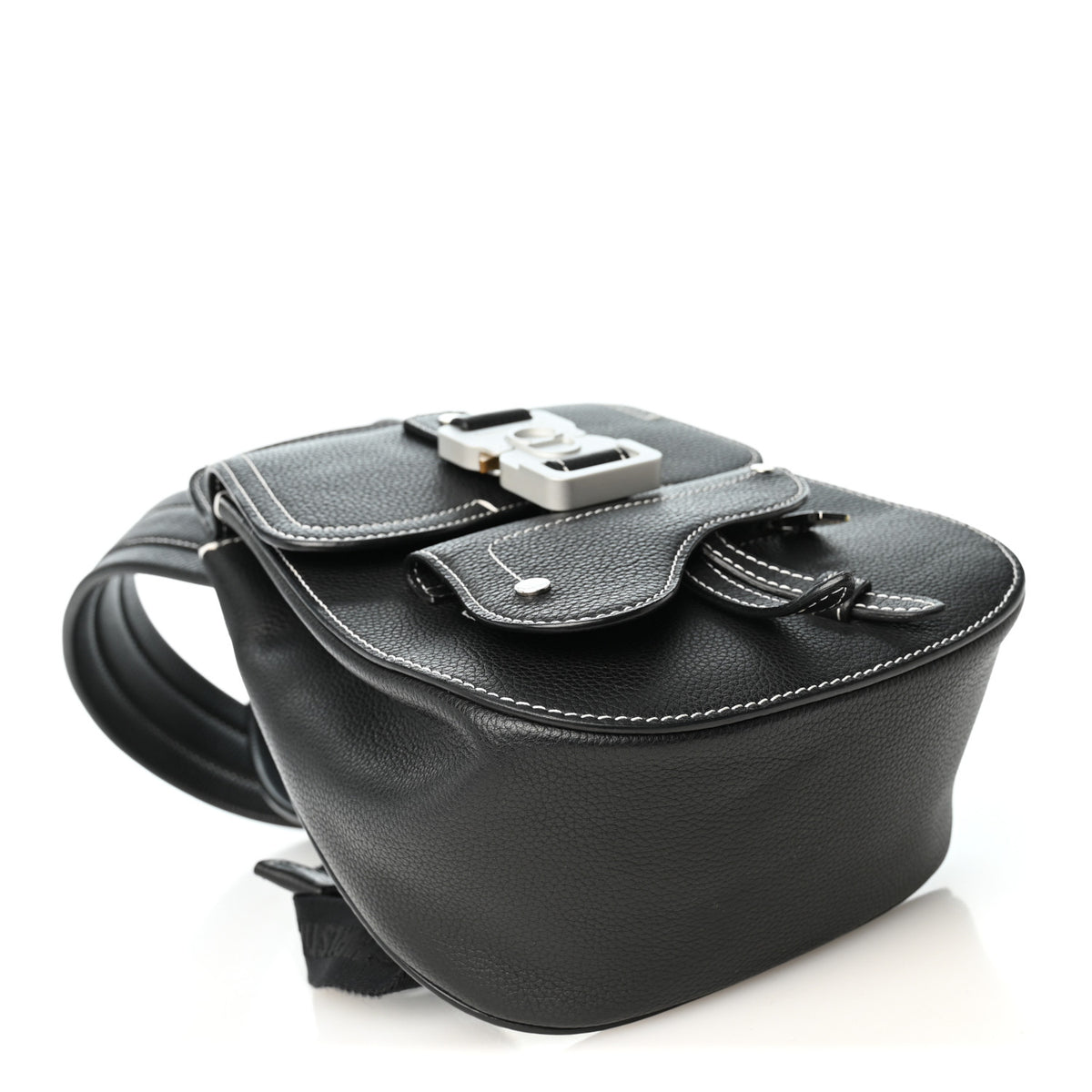 Christian Dior Grained Calfskin Mini Saddle Backpack  Black 4 of 10