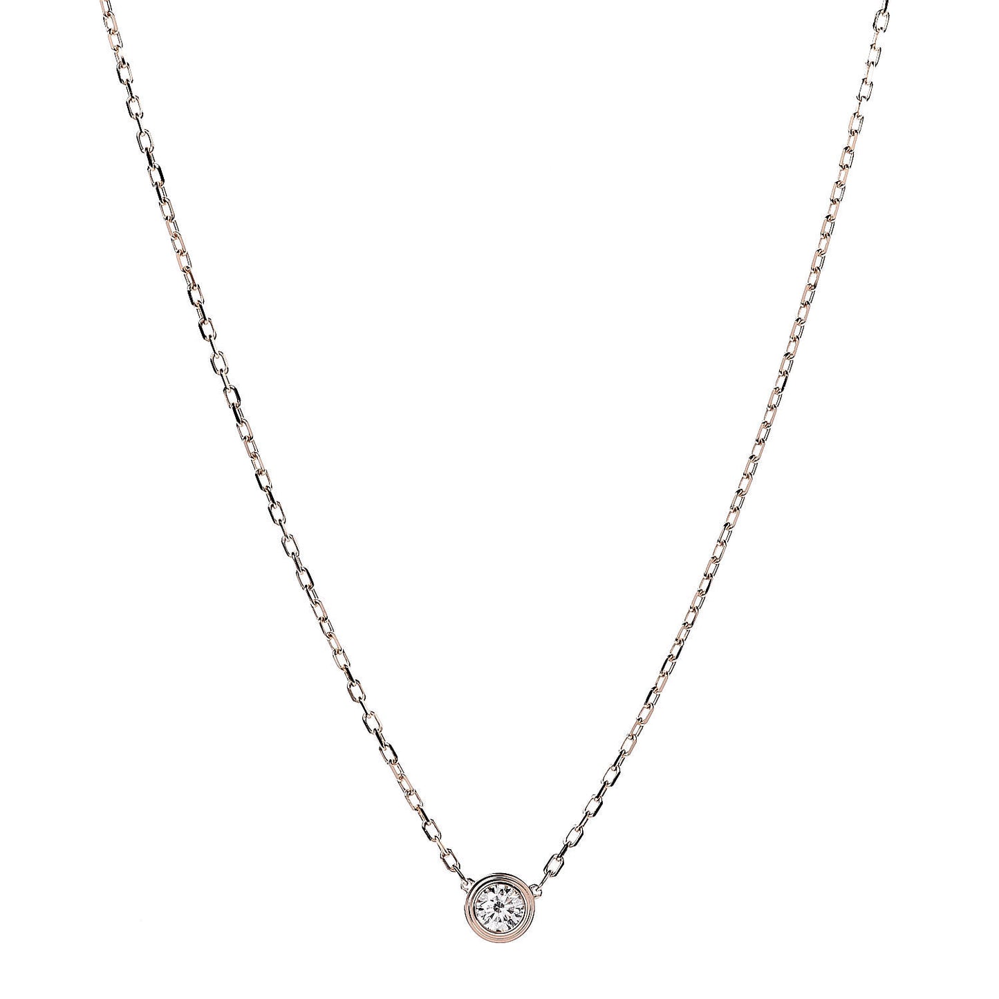 18K Pink Gold Diamond LM D'Amour Pendant Necklace