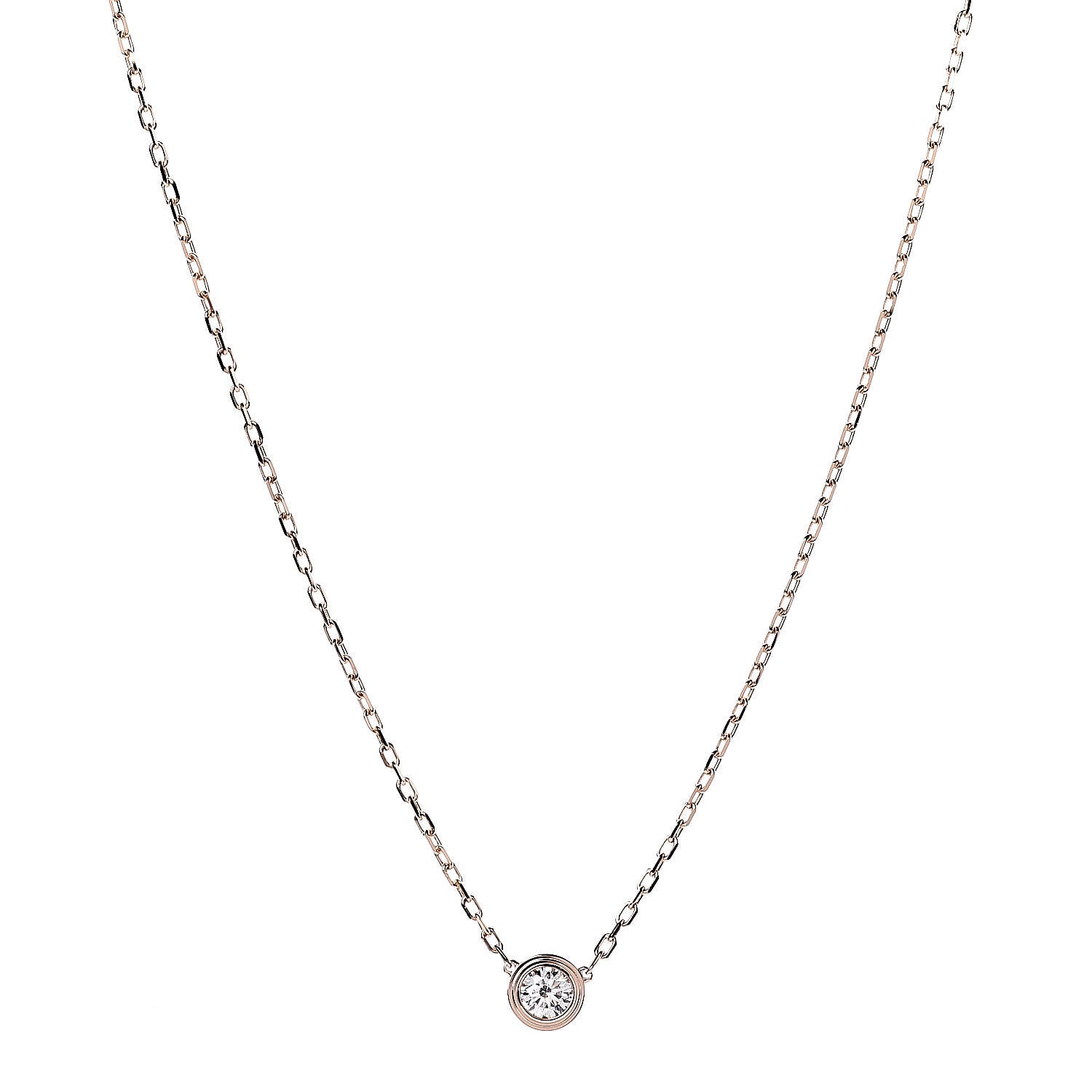 Cartier 18K Pink Gold Diamond LM D'Amour Pendant Necklace 1 of 5