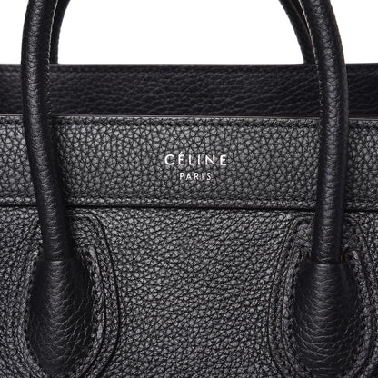 Celine Drummed Calfskin Nano Luggage Black 7 of 8