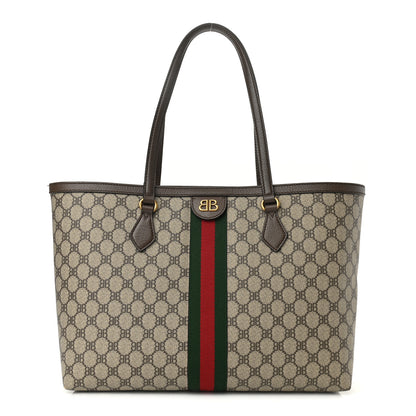 Gucci X BALENCIAGA BB Supreme Monogram Web Medium Ophidia Shopping Tote Beige New Acero 1 of 11