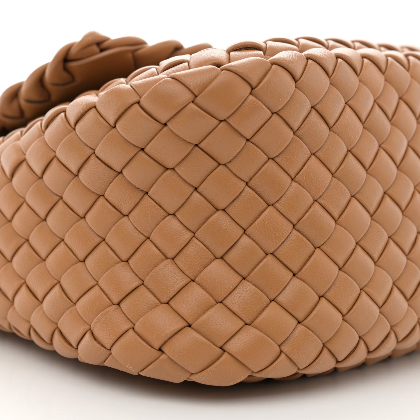 Nappa Intreccicio Padded Small Cobble Shoulder Bag Caramel