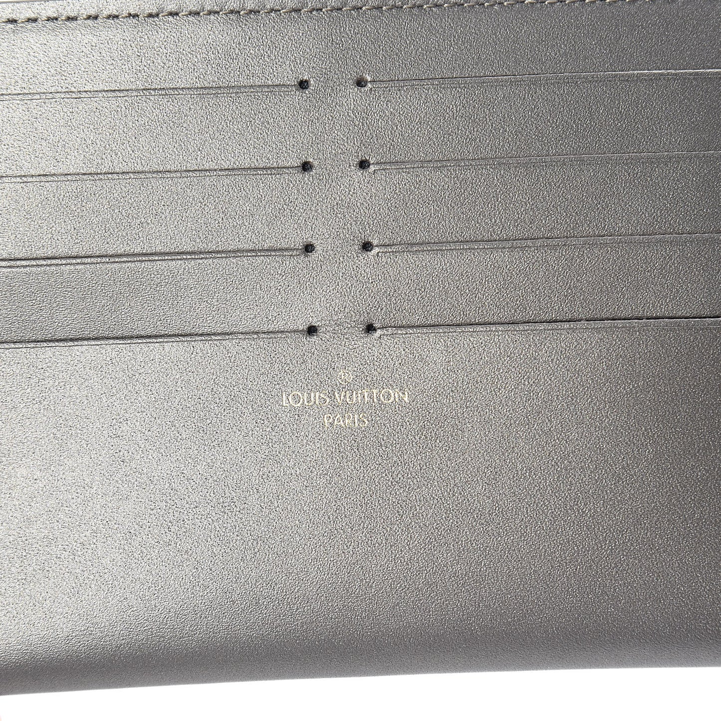 Calfskin Felicie Card Holder Insert Champagne Metallise