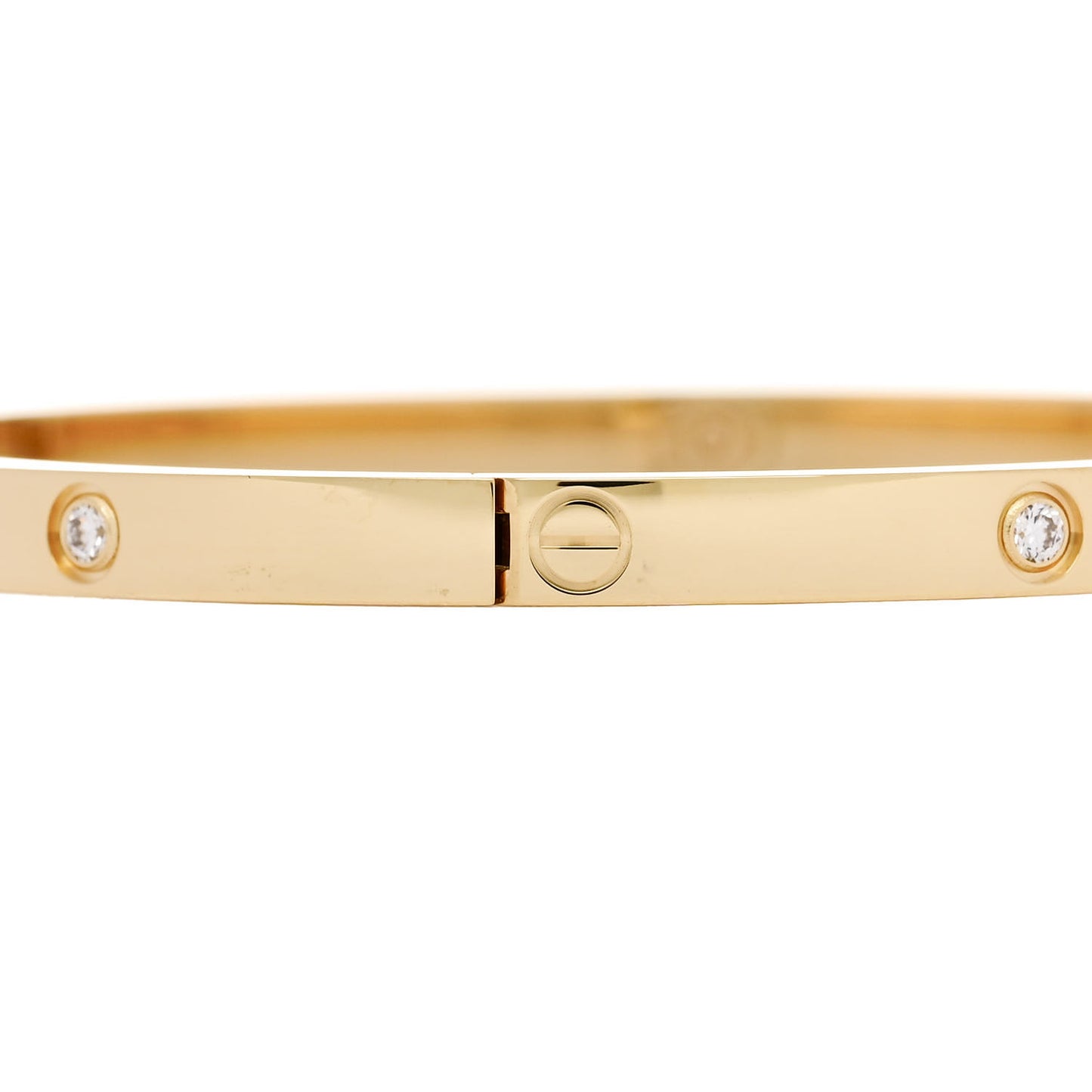 18K Yellow Gold 6 Diamond Small LOVE Bracelet 17