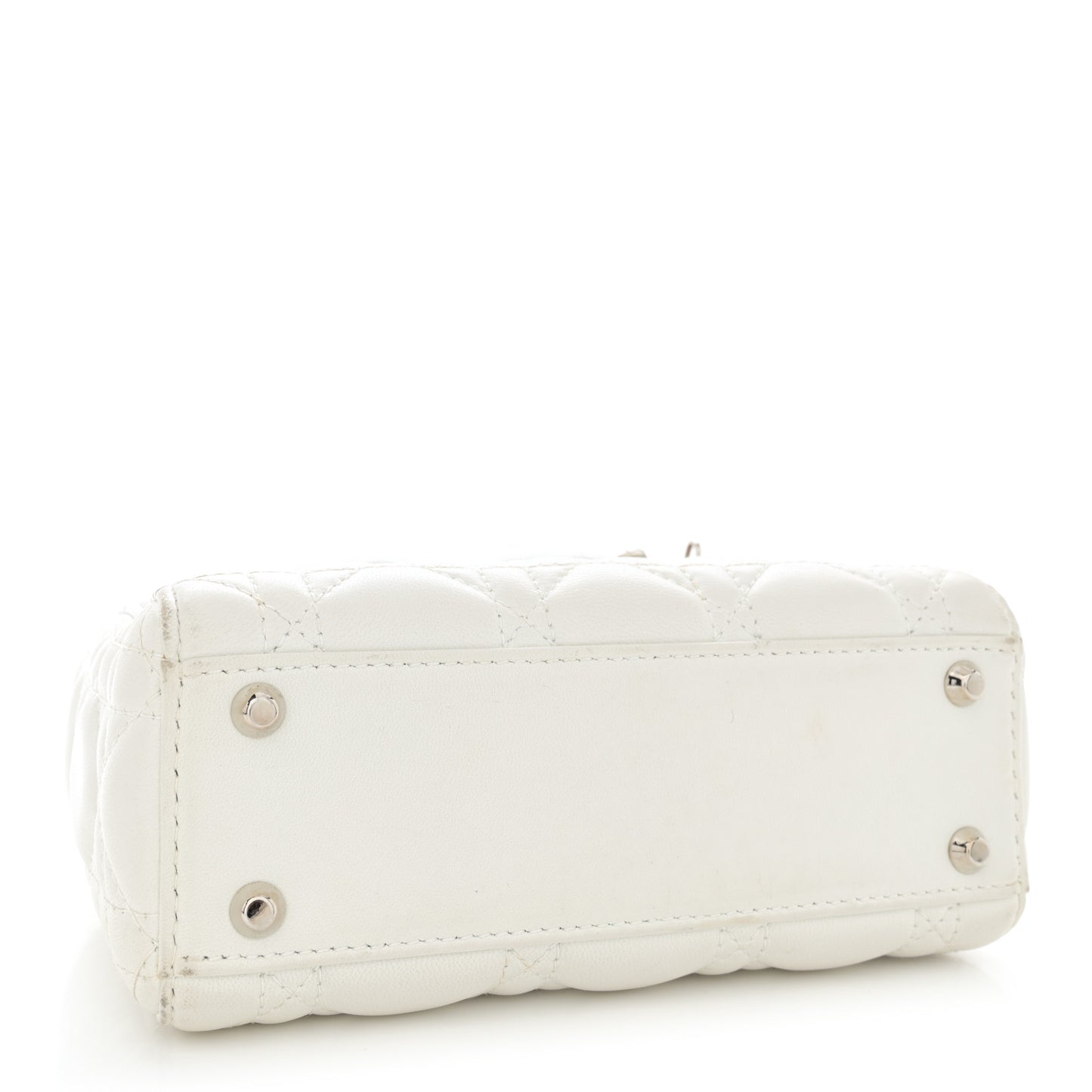 Lambskin Cannage Mini Lady Dior White