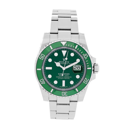Rolex Stainless Steel 40mm Oyster Perpetual Submariner Date Hulk Watch Green 116610LV 1 of 10
