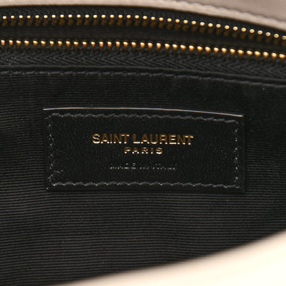 Saint Laurent Lambskin Quilted Toy Loulou Puffer Monogram Chain Satchel Blanc Vintage 6 of 11