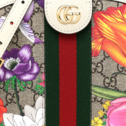 Gucci GG Supreme Monogram Flora Web GG Small Ophidia Dome Shoulder Bag White 7 of 9
