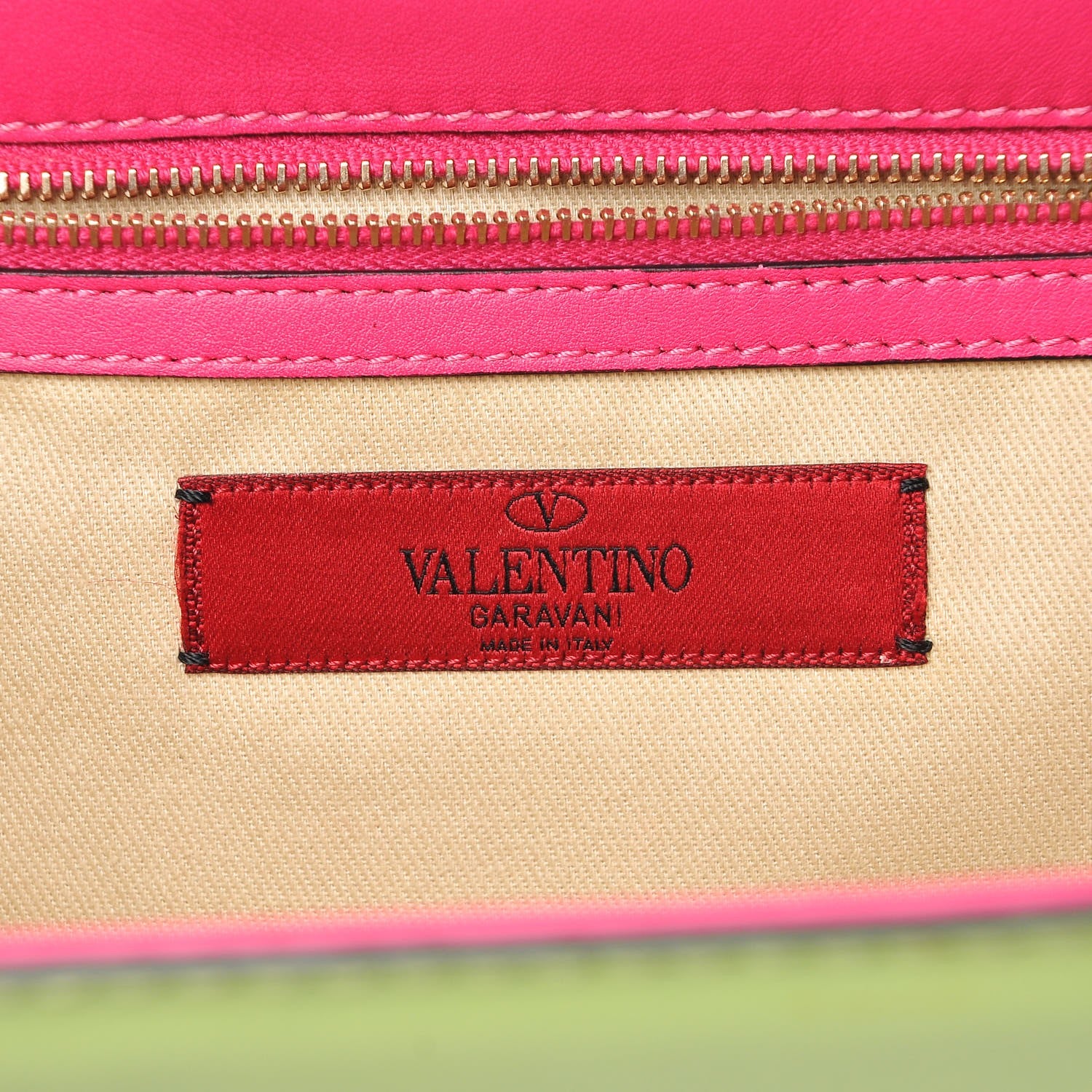 Valentino Garavani Vitello Tri-Color Large Glam Lock Rockstud Flap Pop Gardenia Pop Apple Pop Fuxia 7 of 8