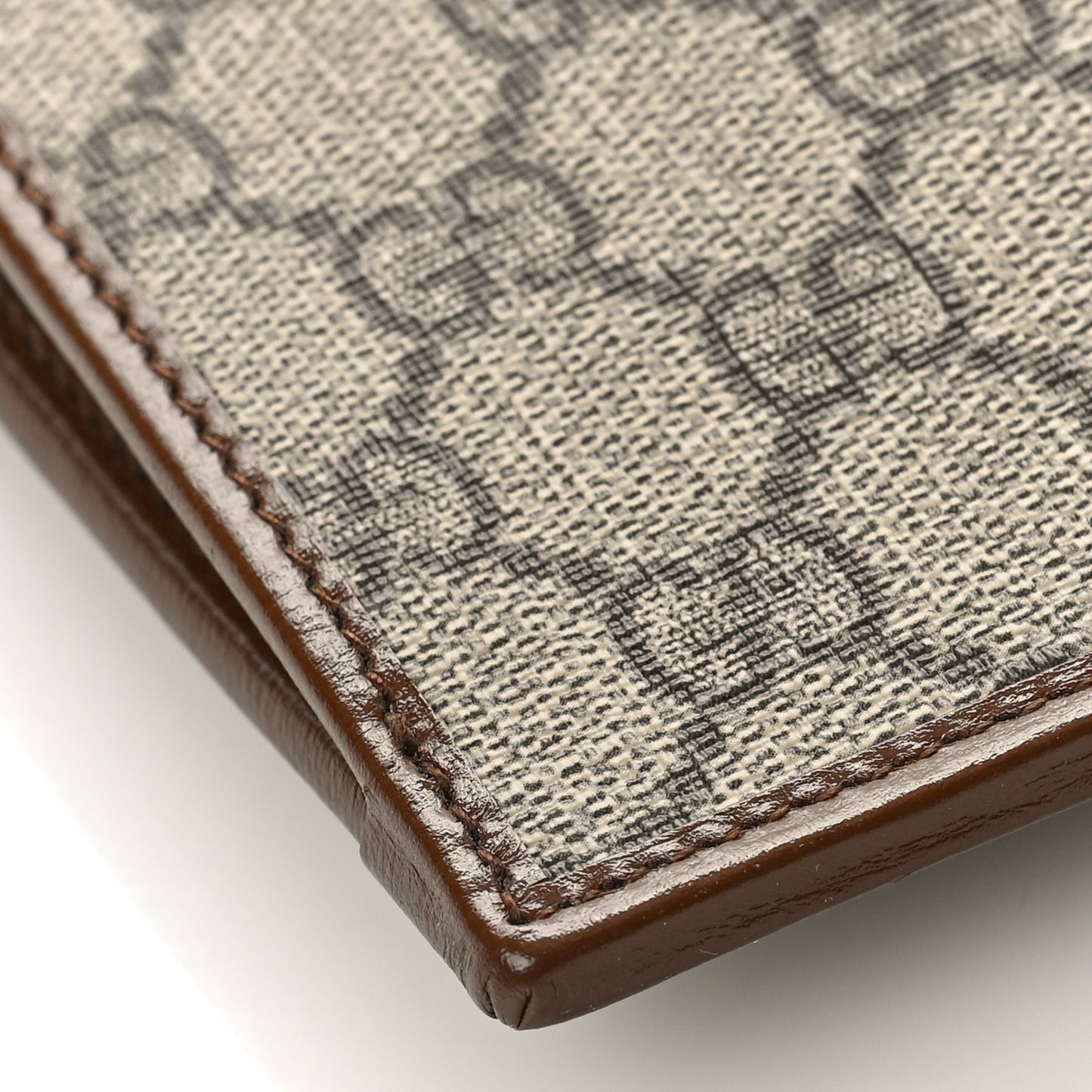 GG Supreme Monogram Azalea Calfskin Retro Interlocking G Wristlet Pouch Beige Ebony Brown Sugar