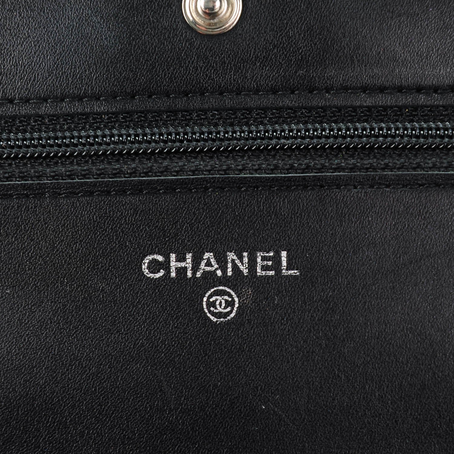 Chanel Calfskin Double Stitch Hamptons Wallet On Chain WOC Black 6 of 8