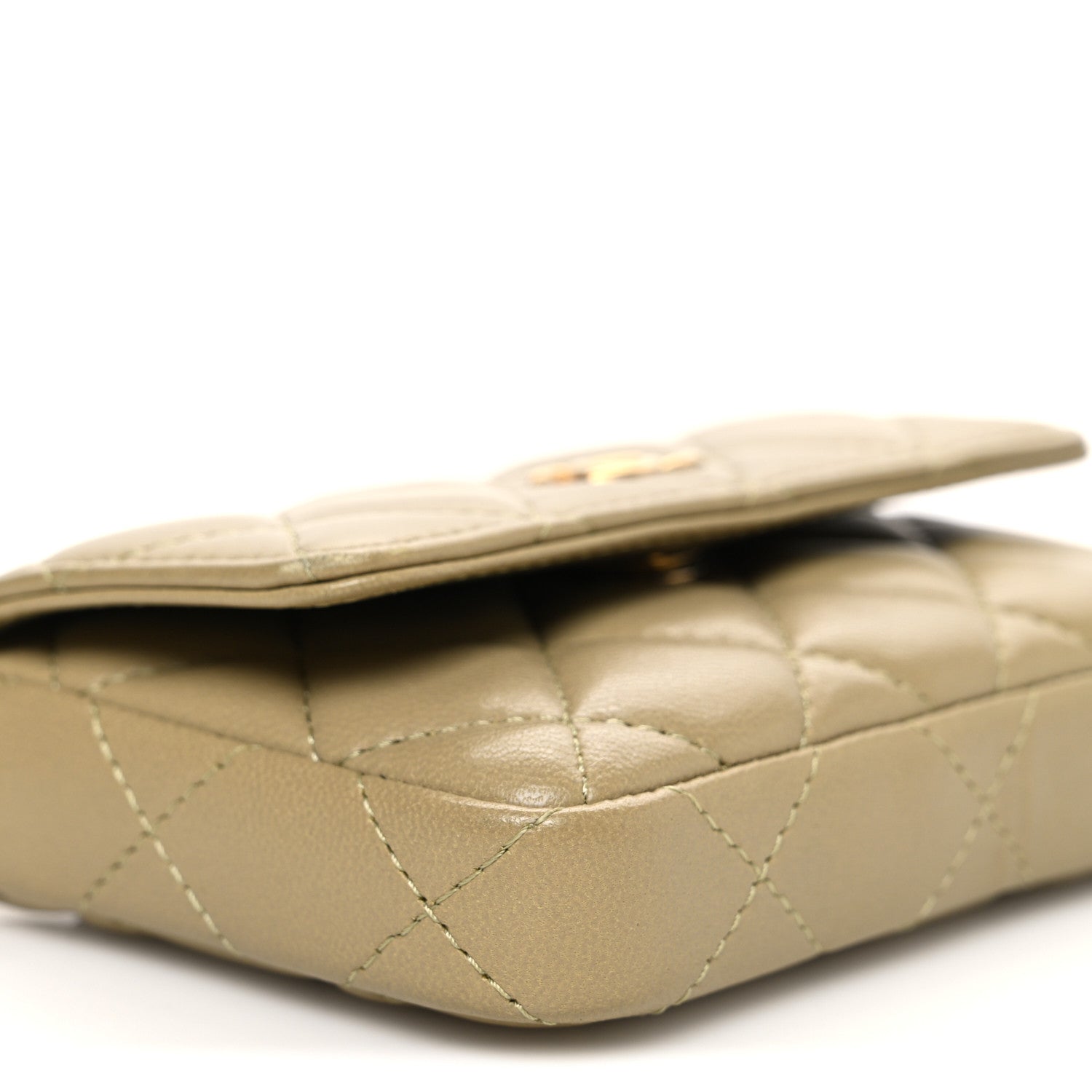 Chanel Lambskin Enamel Quilted Coco Hearts Clutch With Chain Light Green 10 of 11