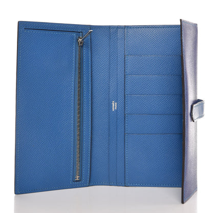 Hermes Epsom Bicolor Bearn Wallet Bleu Electrique Mykonos 5 of 7