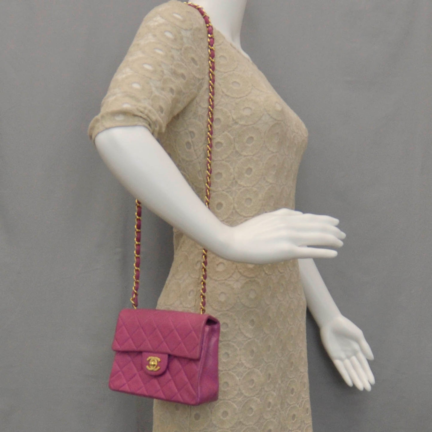Lambskin Quilted Mini Flap Pink