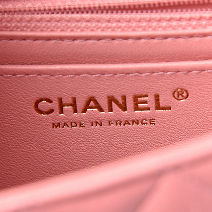 Chanel Lambskin Quilted Mini Rectangular Flap Pink 6 of 17