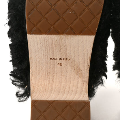 Chanel Shearling Lambskin Clogs 40 Black 7 of 8