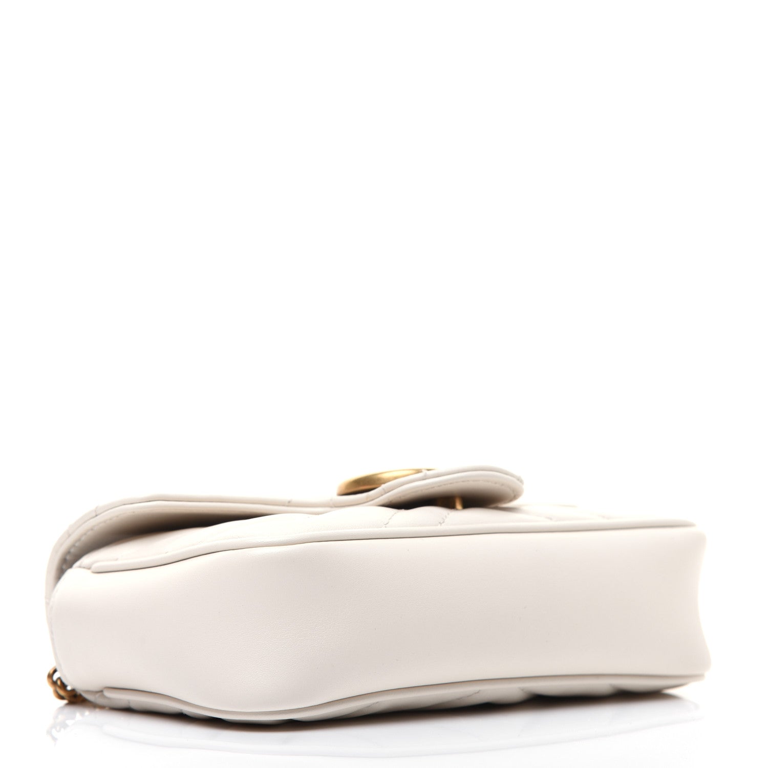 Gucci Calfskin Matelasse Super Mini GG Marmont Shoulder Bag White 4 of 14