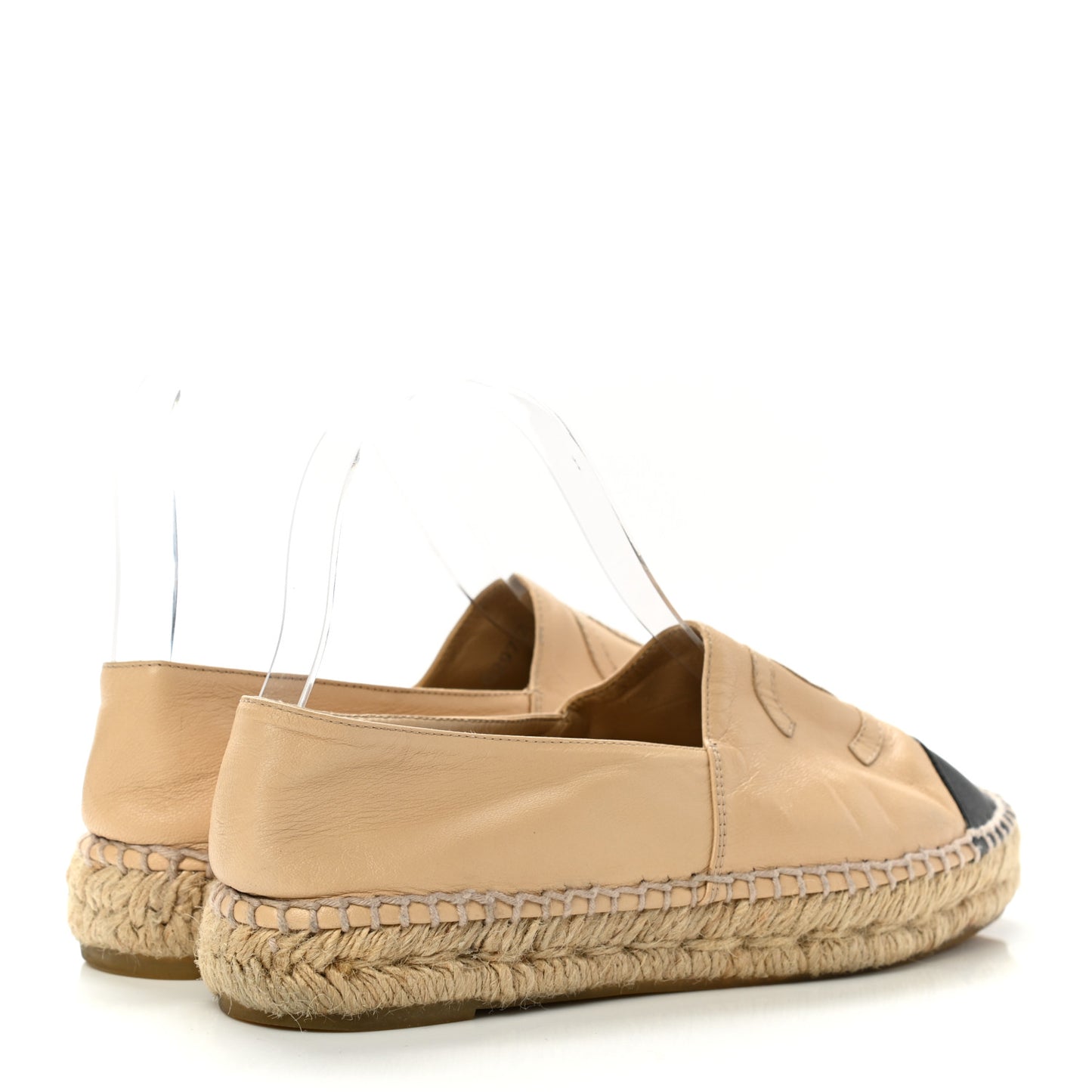 Lambskin CC Espadrilles 37 Beige Black
